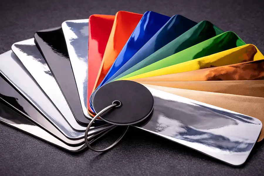 Próbnik folii chromowanych i lustrzanych - srebrny chrom, czarny chrom oraz kolorowe warianty lustrzane - Auto Diamond