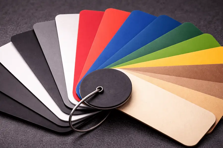 Próbnik folii matowych w różnych kolorach - czarny, szary, biały, czerwony, niebieski, zielony, żółty - Auto Diamond